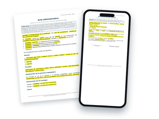Acta administrativa y amonestación